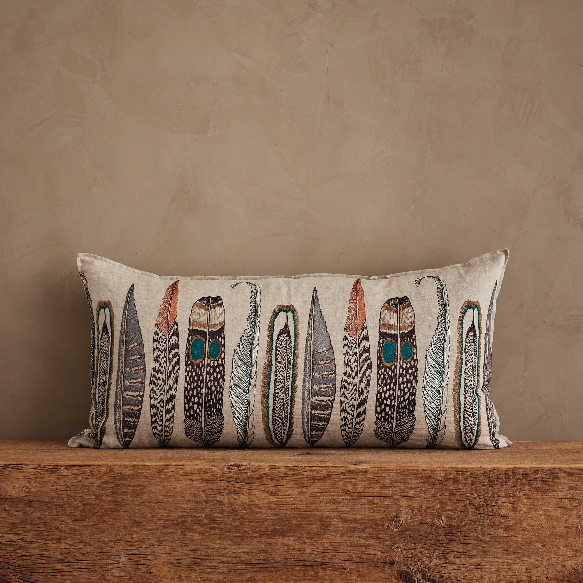 Large Feathers Lumbar | Coral & Tusk