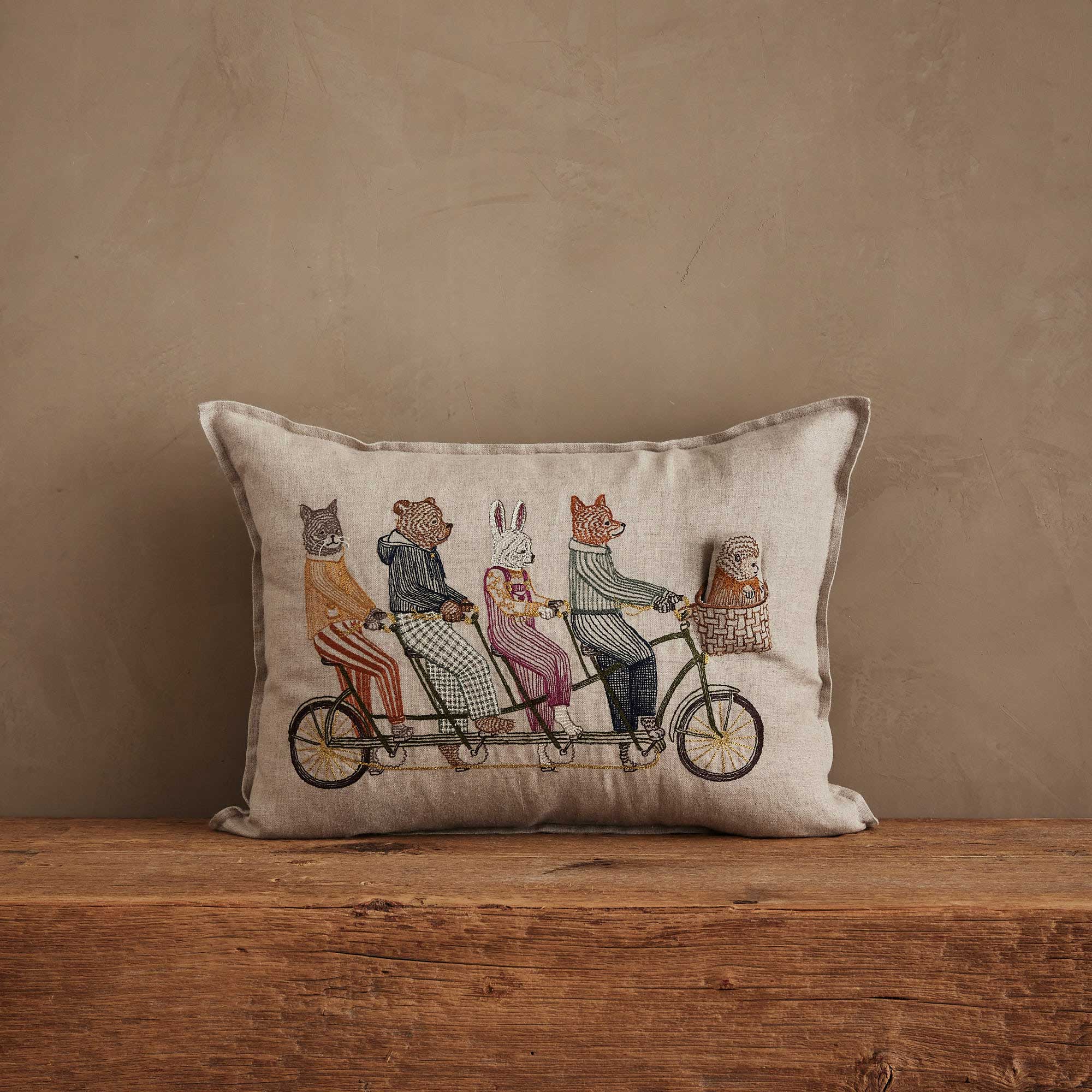 Tandem Bike Pocket Pillow | Coral & Tusk