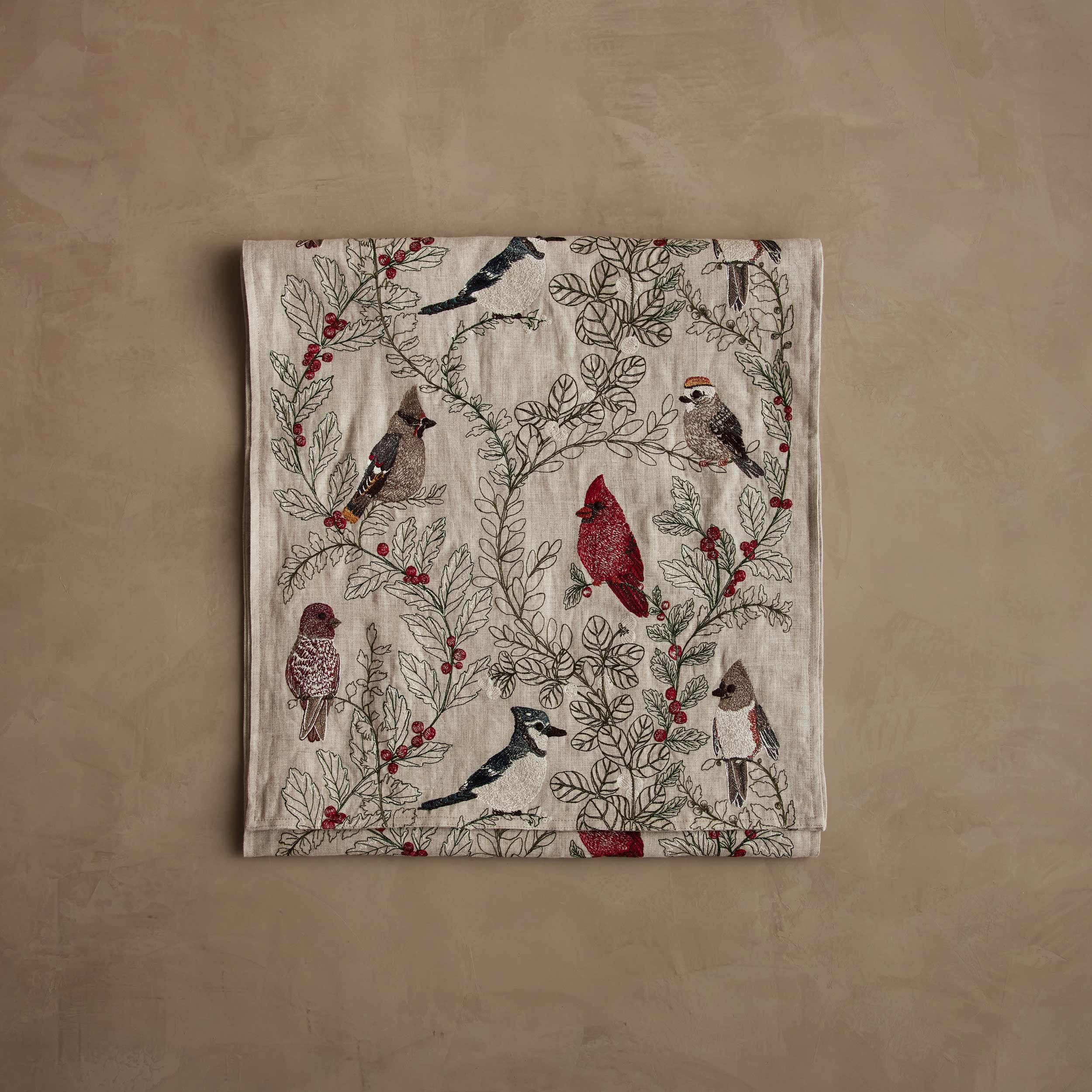 Winter Birds Table Runner | Coral & Tusk