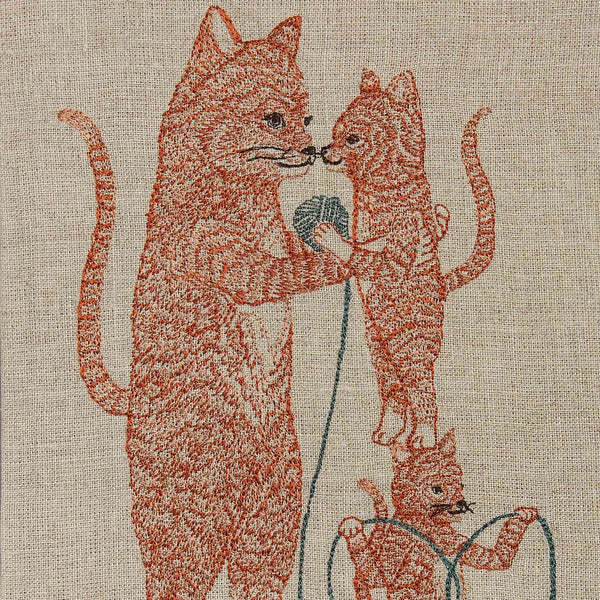 Mama Cat and Kittens Tea Towel | Coral & Tusk