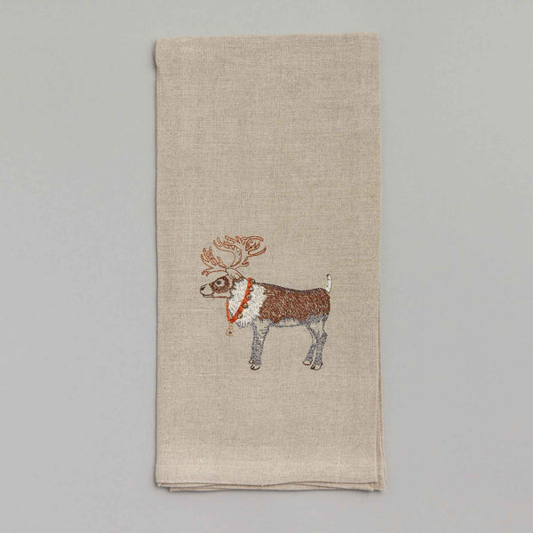 Moose Hand Towel Embroidered - Moose Lover Gift