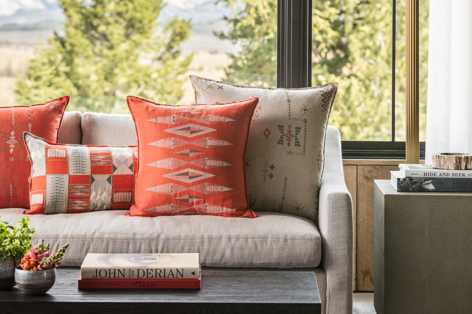 Coral & Tusk pillows arranged on a sofa