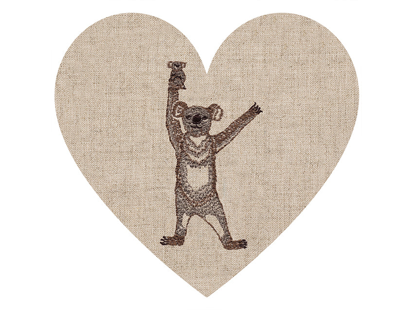 Coral & Tusk koala in a heart