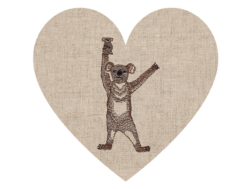 Coral & Tusk koala in a heart