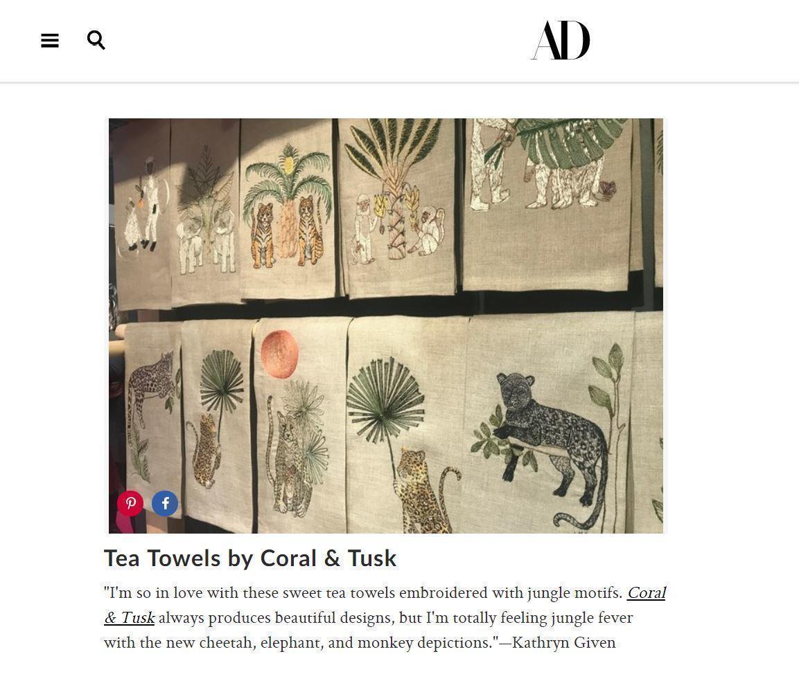 Architectural Digest Online article titled 