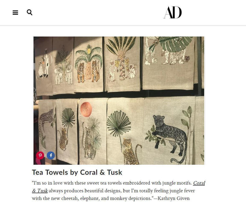 Architectural Digest Online article titled 