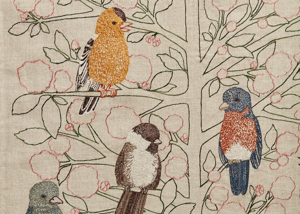 Coral & Tusk Songbirds embroidery