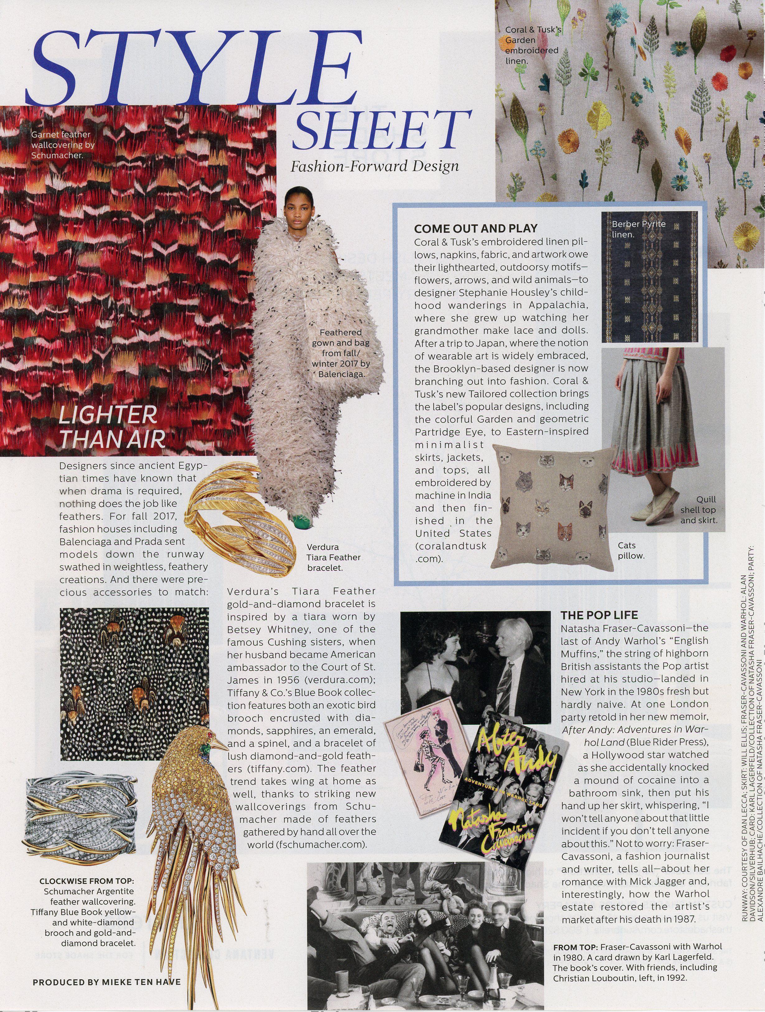 Style Sheet from Elle Decor featuring Coral and Tusk tailored collection.