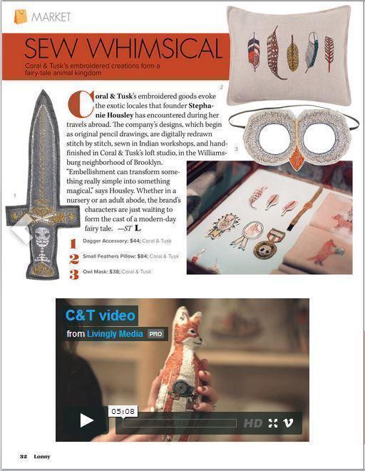 Sew Whimsical press mention of Coral & Tusk