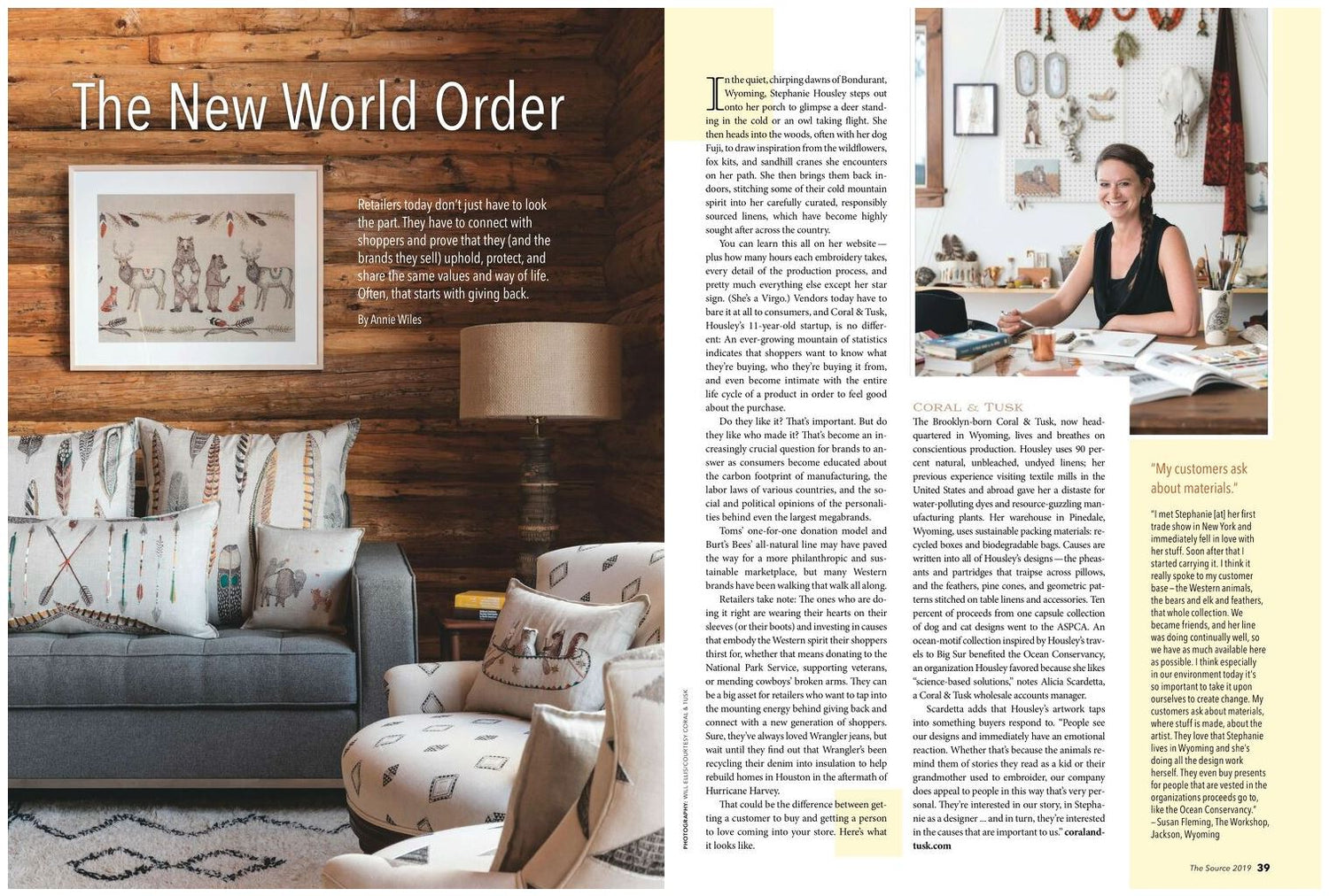 Western & English Today article about Coral & Tusk founder and artist Stephanie Housley