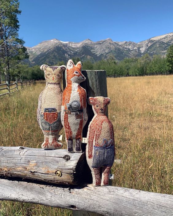 Coral & Tusk Owl, Fox, and Bear Pocket Dolls in Wyoming