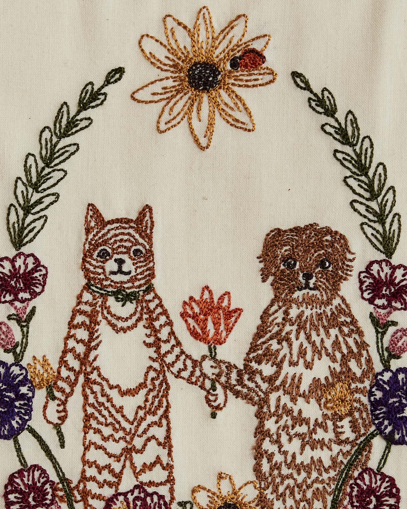 Cat and Dog Friends Garland Card