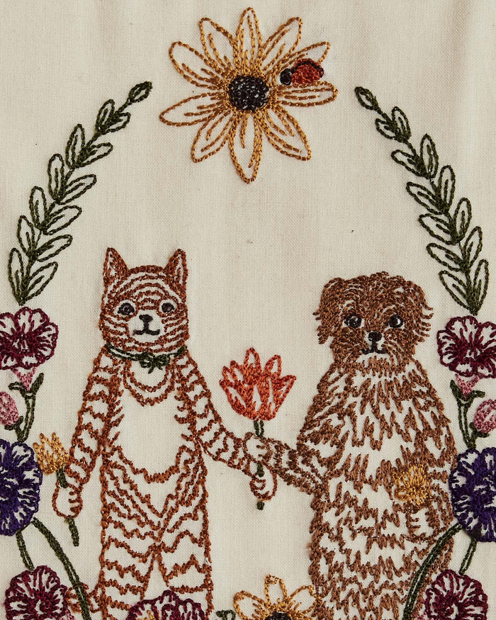 Cat and Dog Friends Garland Card