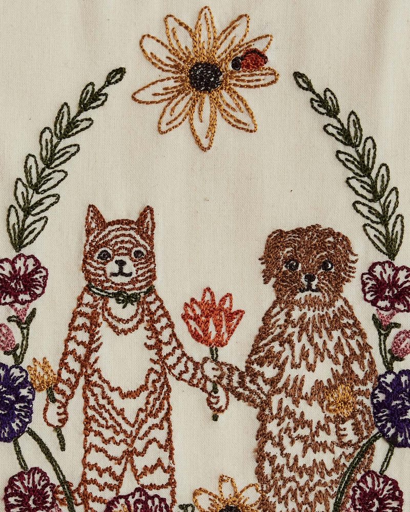 Cat and Dog Friends Garland Card