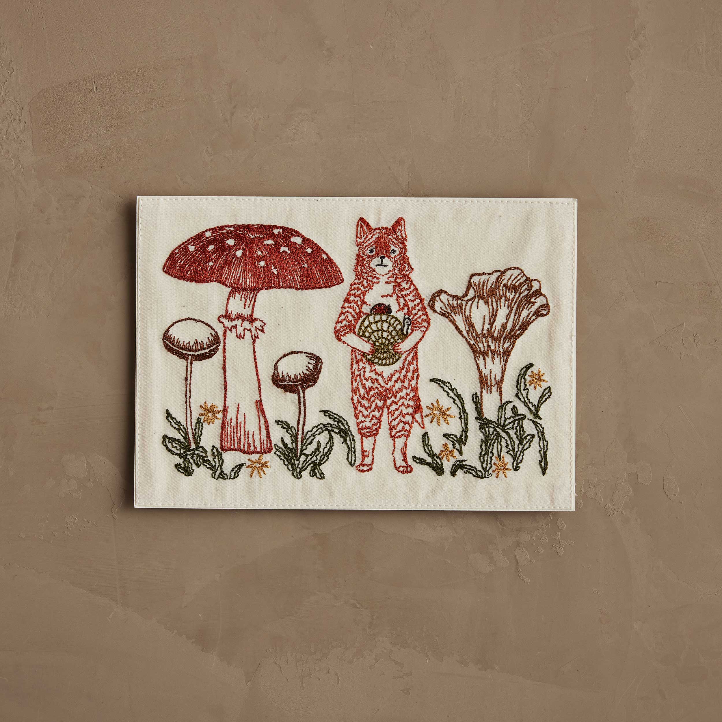 Fox with Mushrooms Card