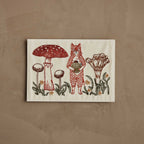 Fox with Mushrooms Card