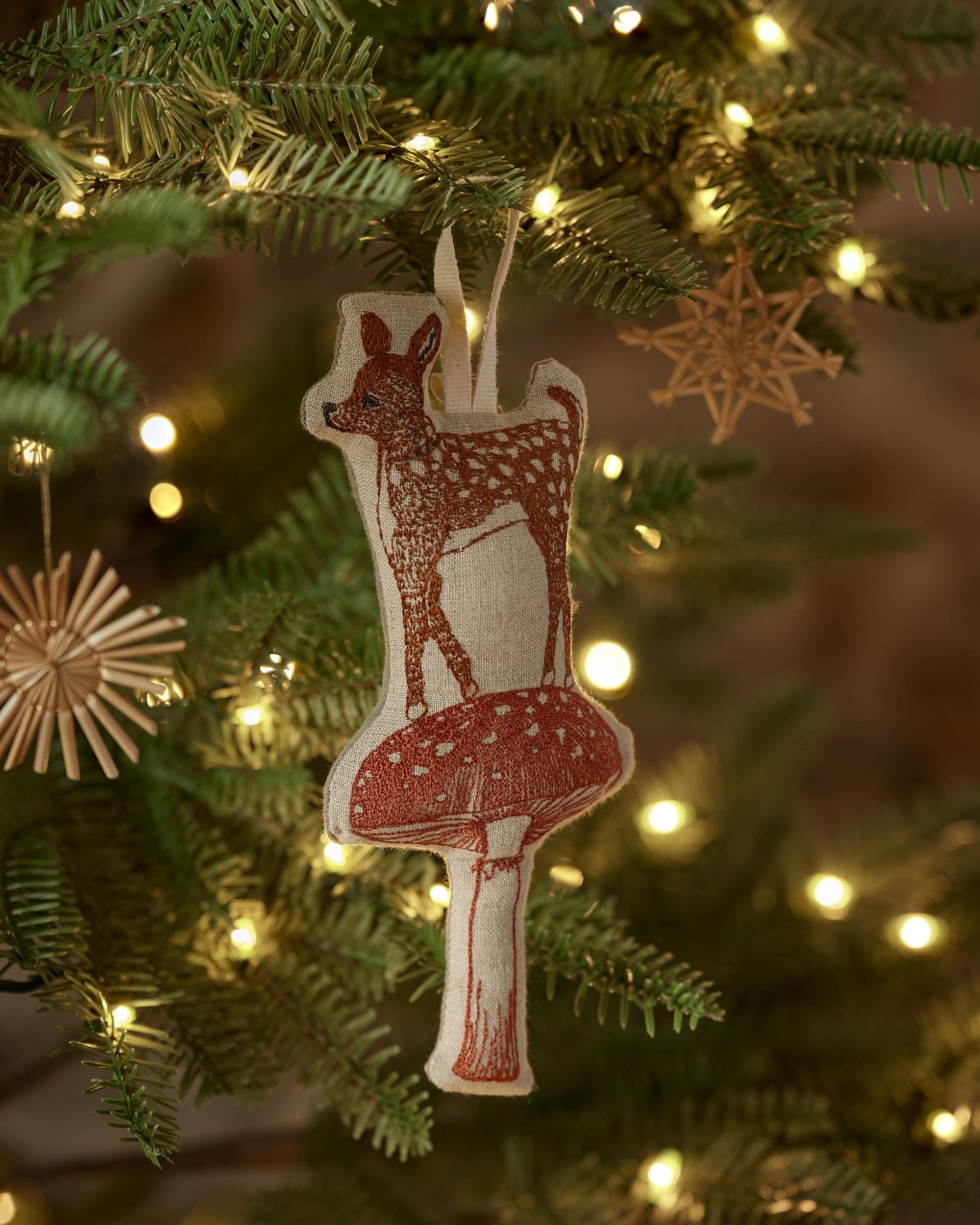 Deer with Mushroom Ornament