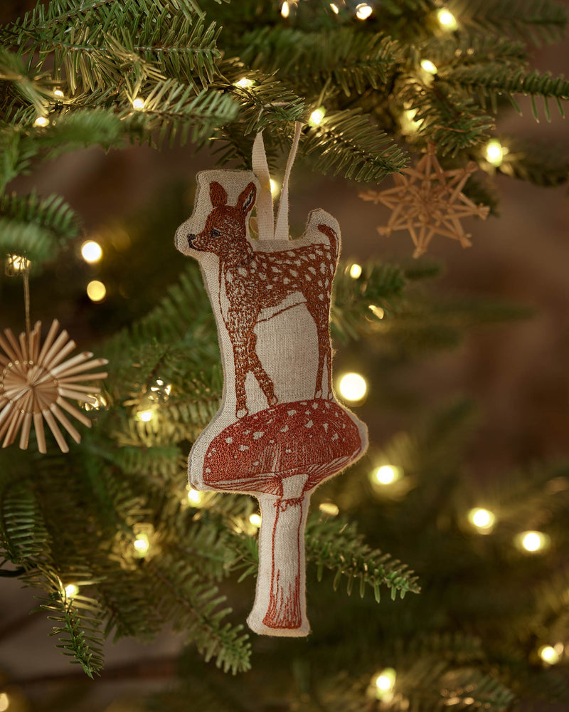 Deer with Mushroom Ornament