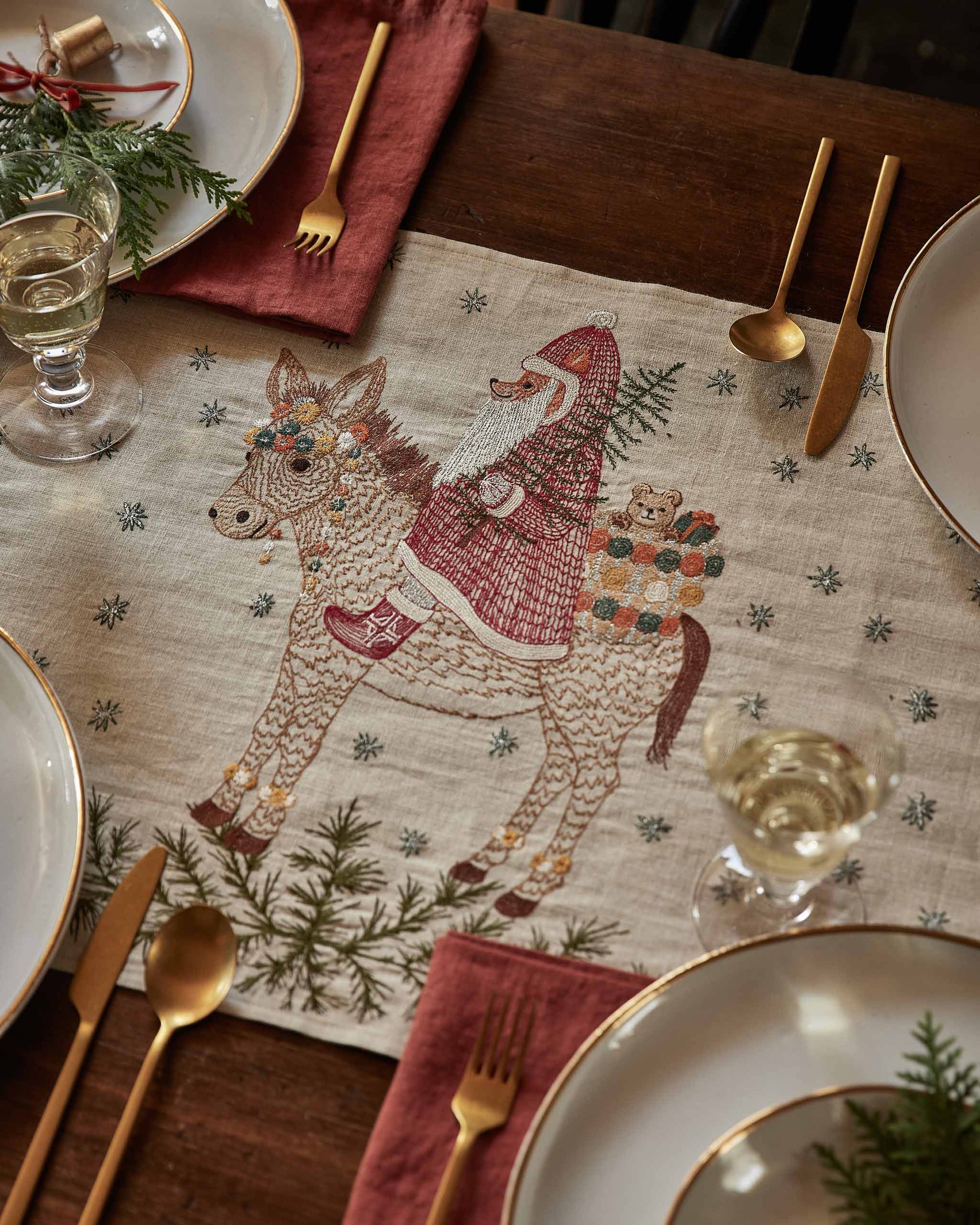Christmas Donkey Table Runner