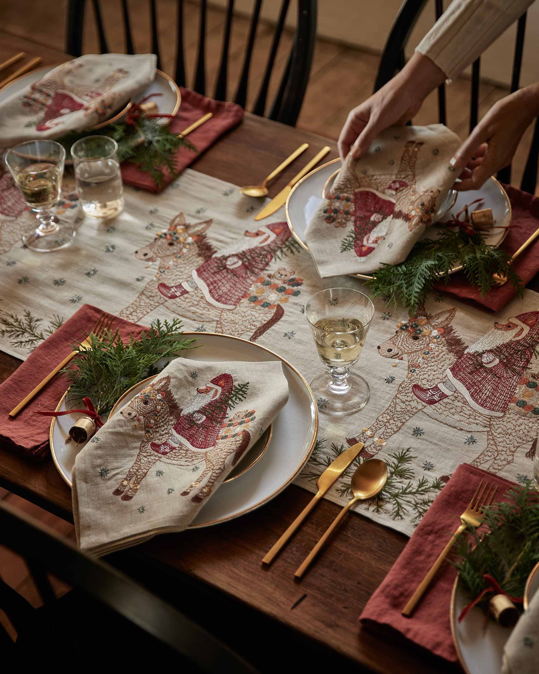 Christmas Donkey Table Runner | Coral & Tusk