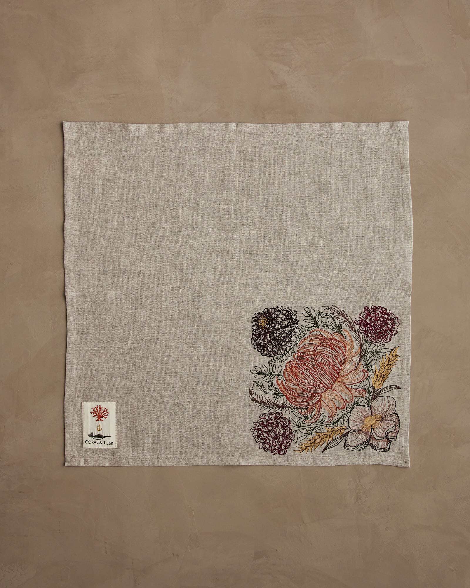 Autumn Mums Dinner Napkin | Coral & Tusk