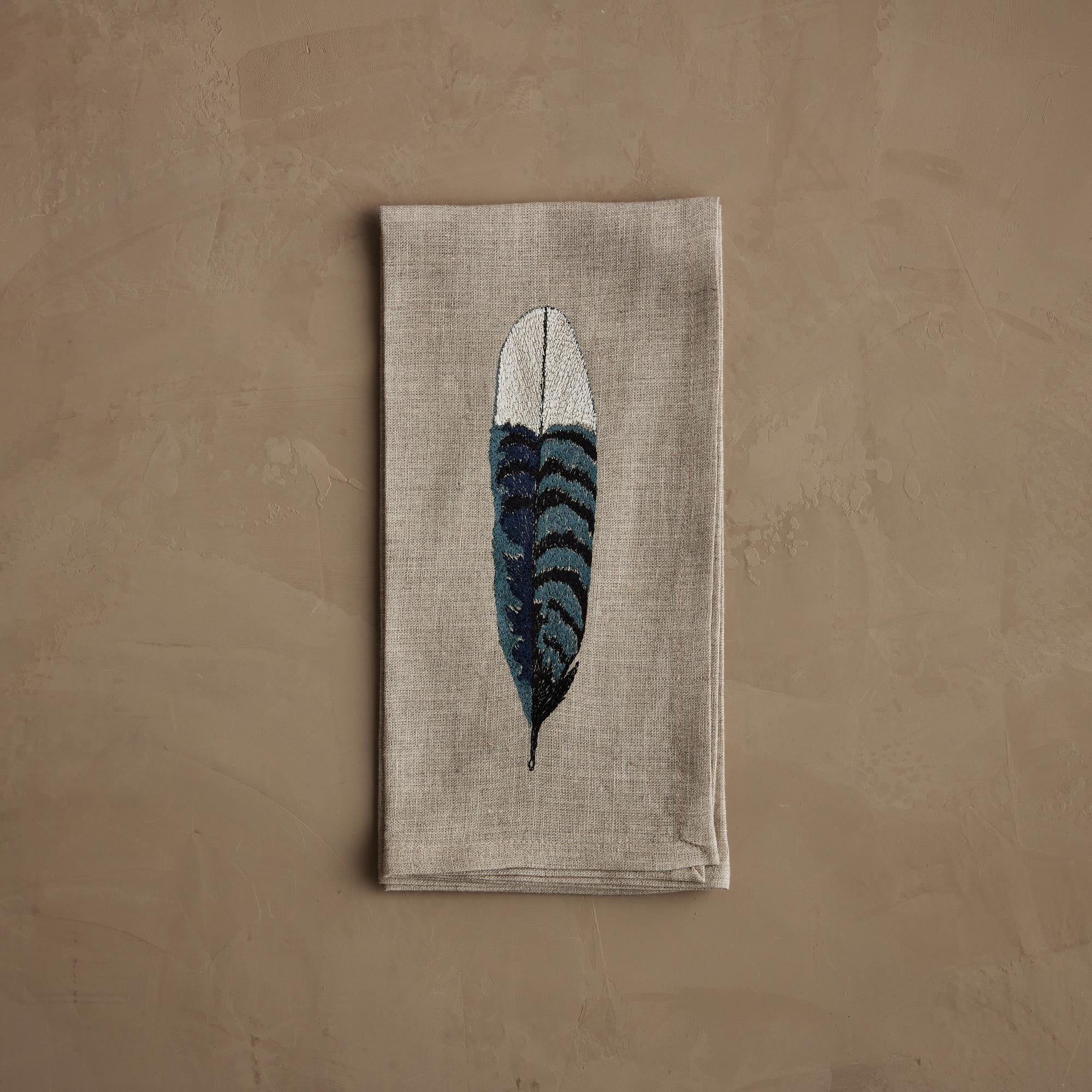 Blue Jay Feather Dinner Napkin