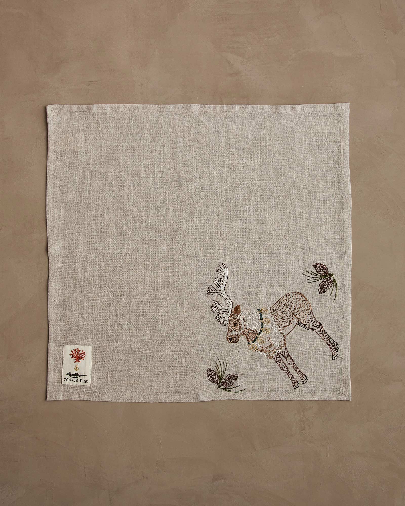 Christmas Cheer Reindeer Dinner Napkin