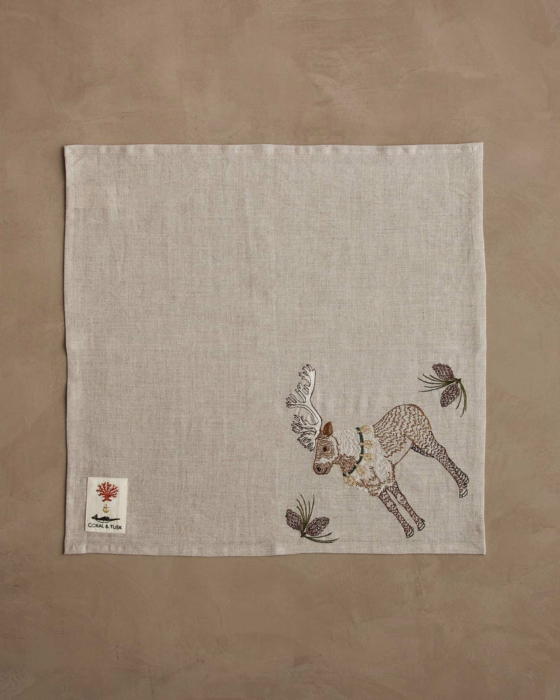 Christmas Cheer Reindeer Dinner Napkin