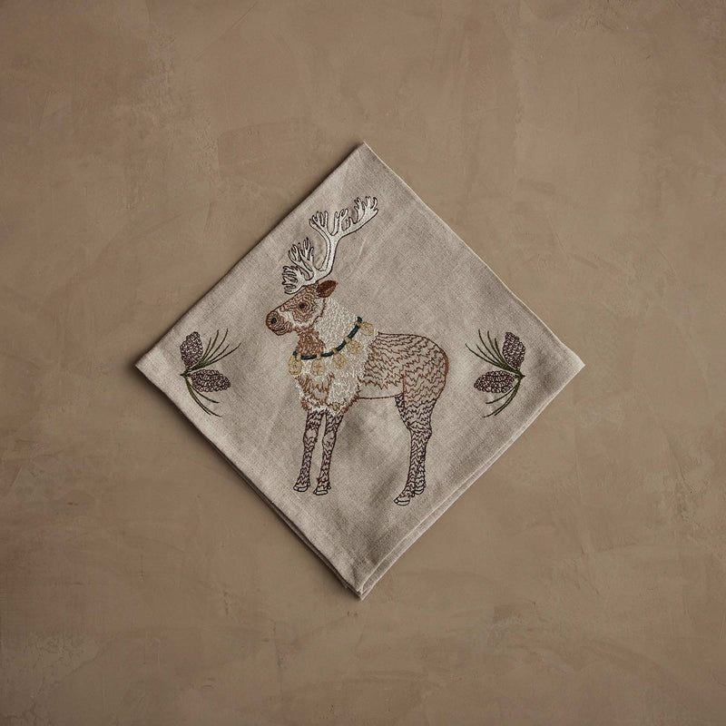 Christmas Cheer Reindeer Dinner Napkin