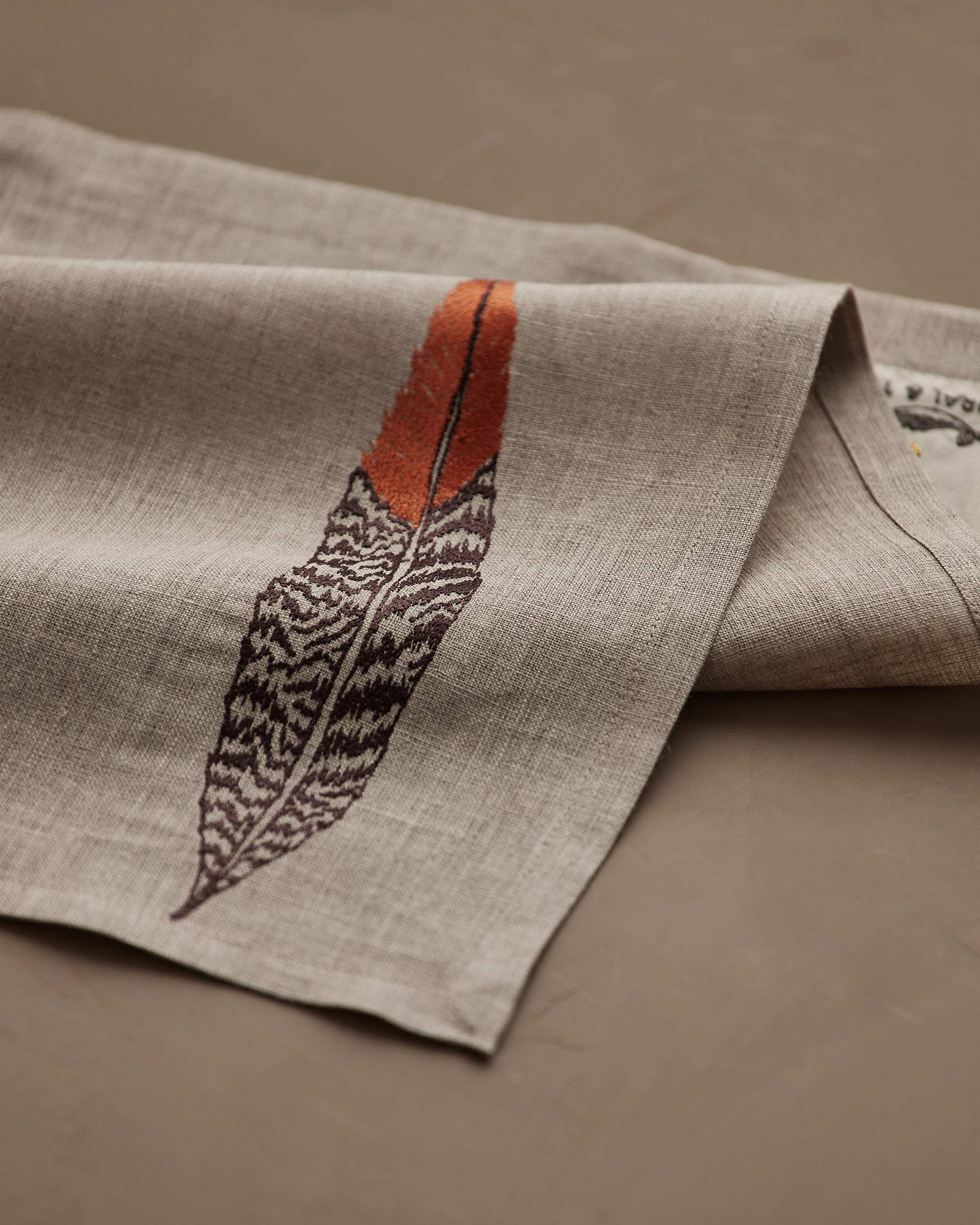 Pheasant Feather Dinner Napkin
