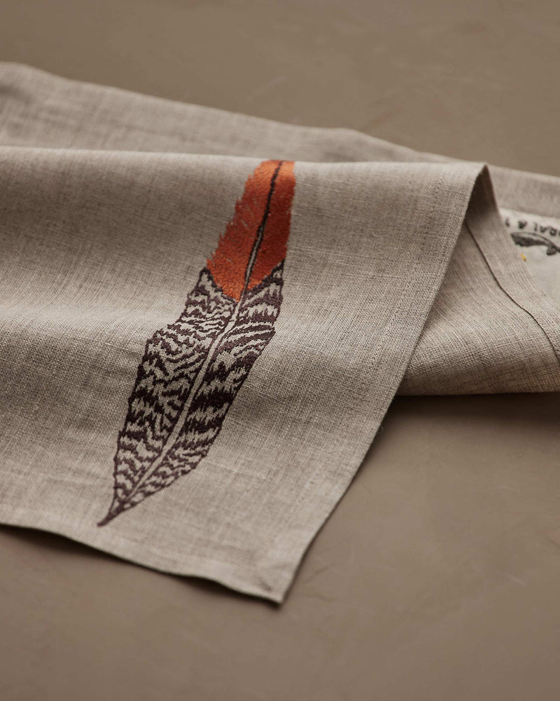 Pheasant Feather Dinner Napkin