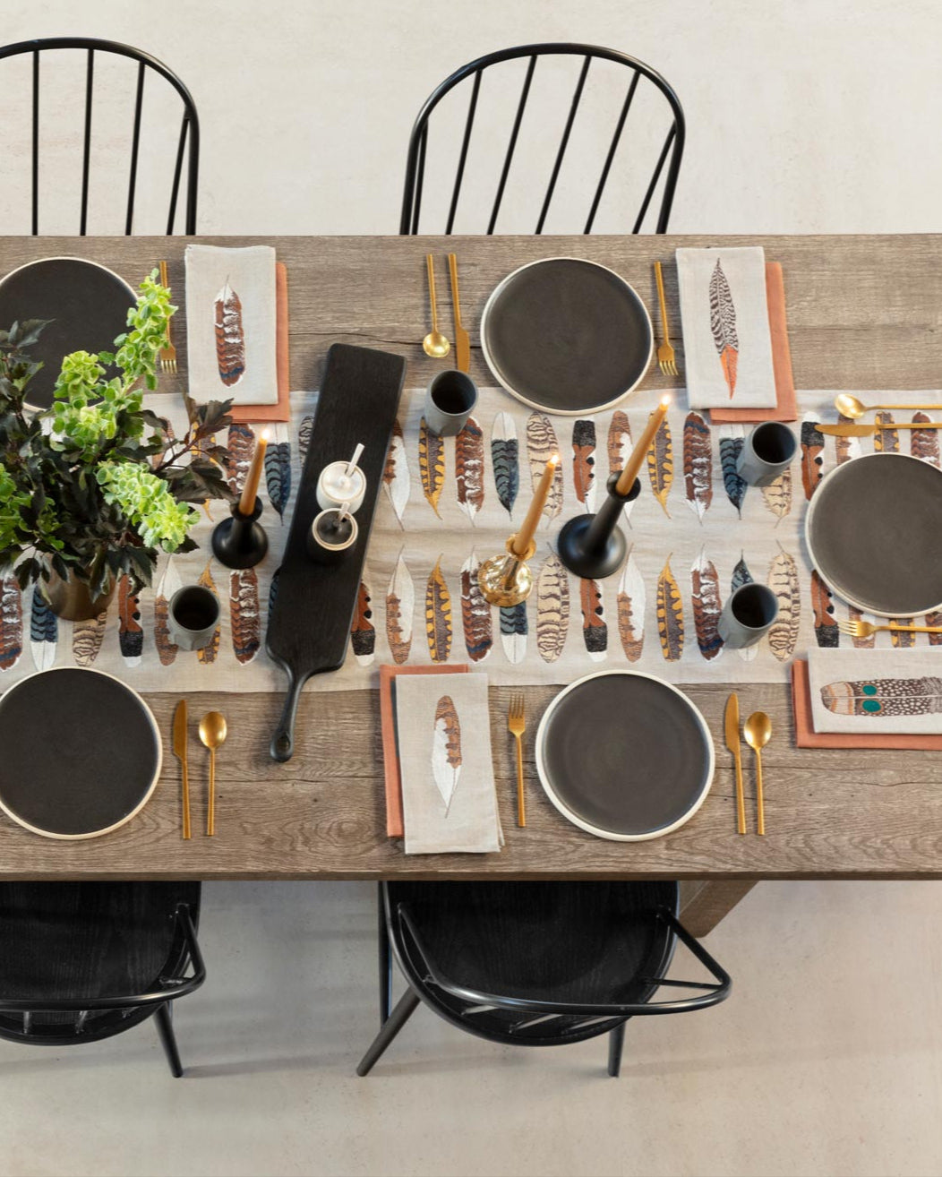 Pheasant Feather Dinner Napkin