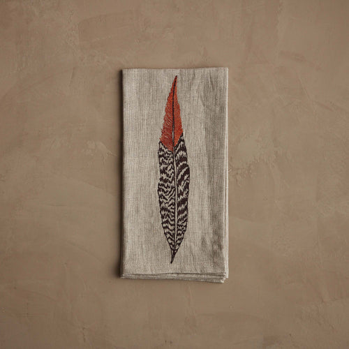 Pheasant Feather Dinner Napkin