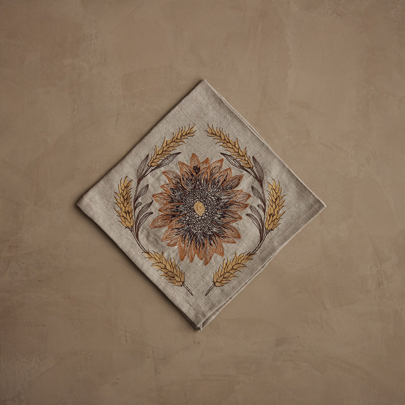 Sunflower and Wheat Dinner Napkin