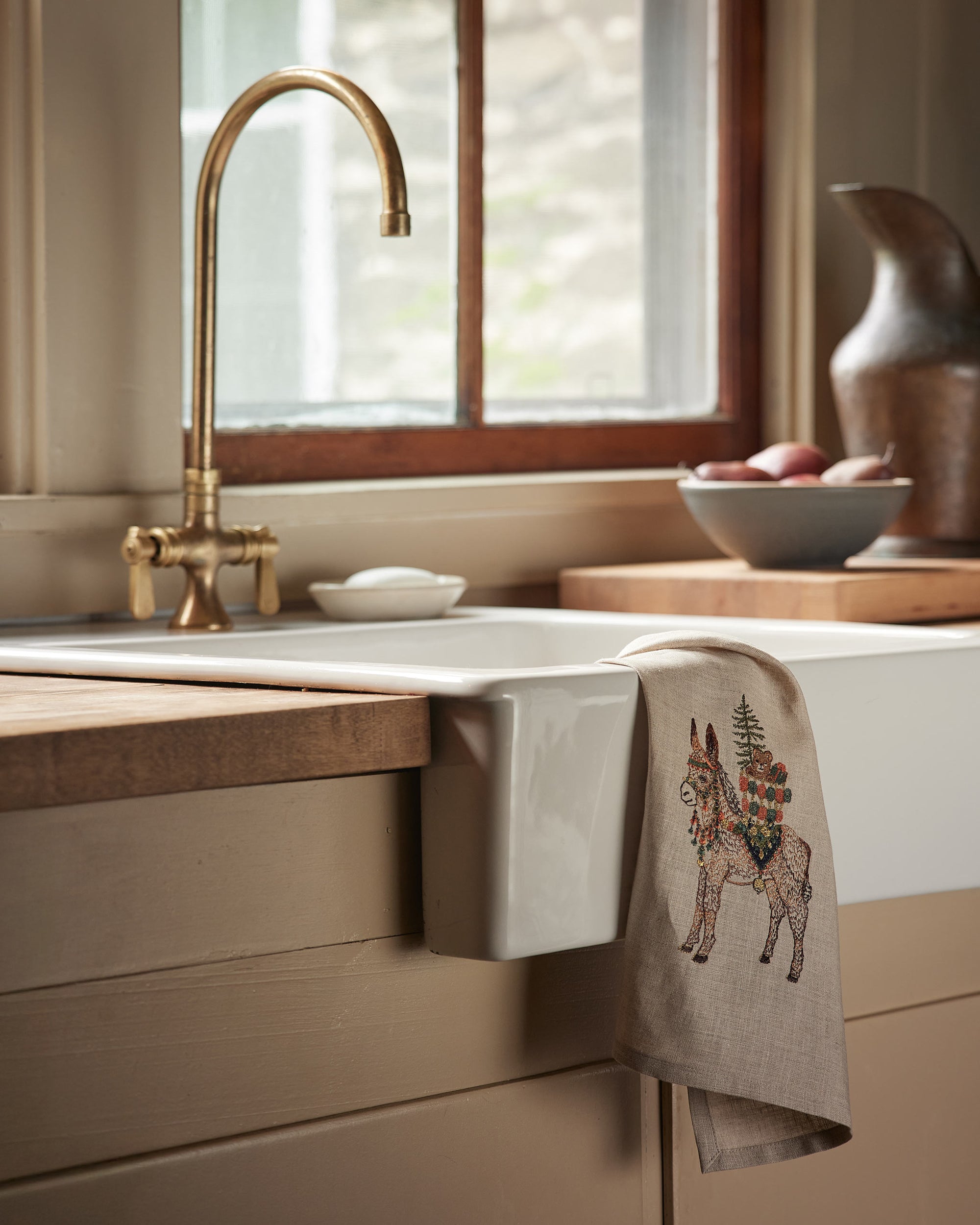 Christmas Donkey Tea Towel