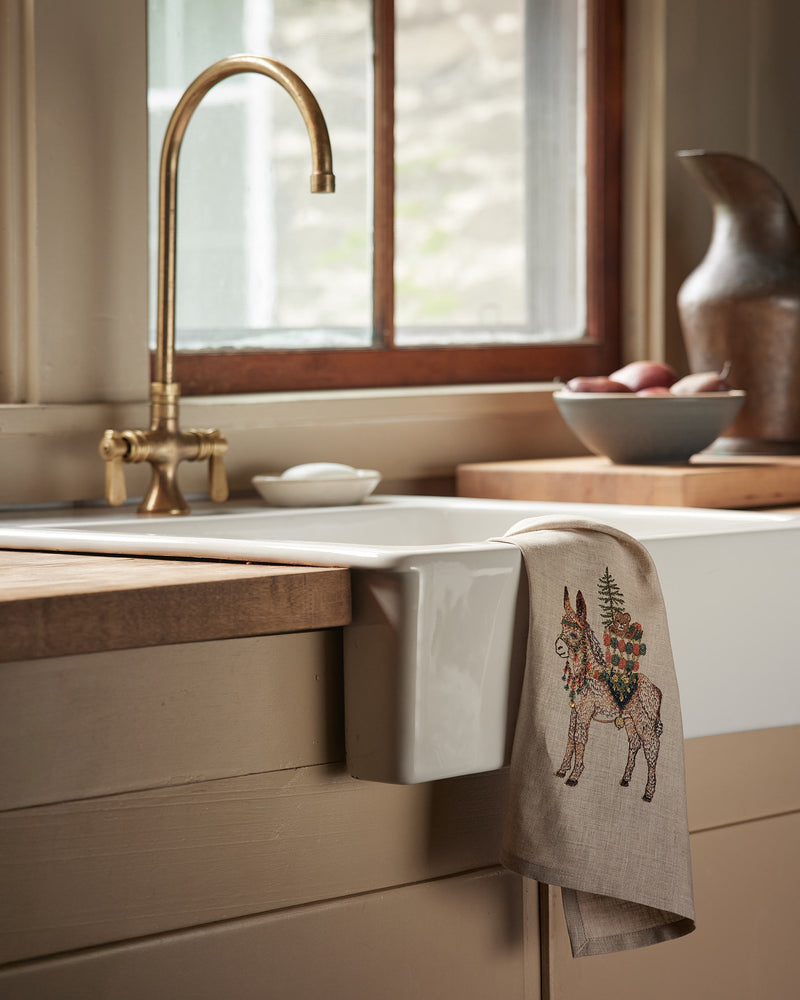 Christmas Donkey Tea Towel