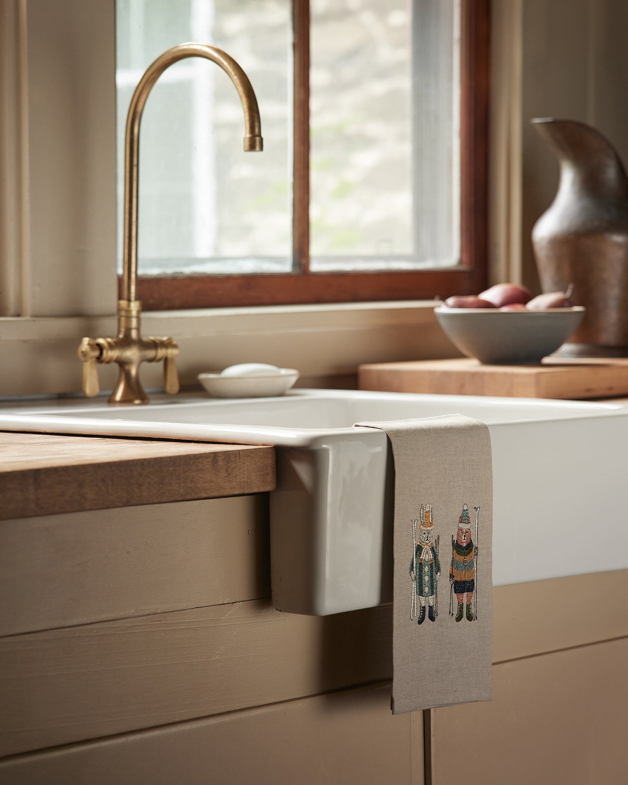 Ski Buddies Tea Towel