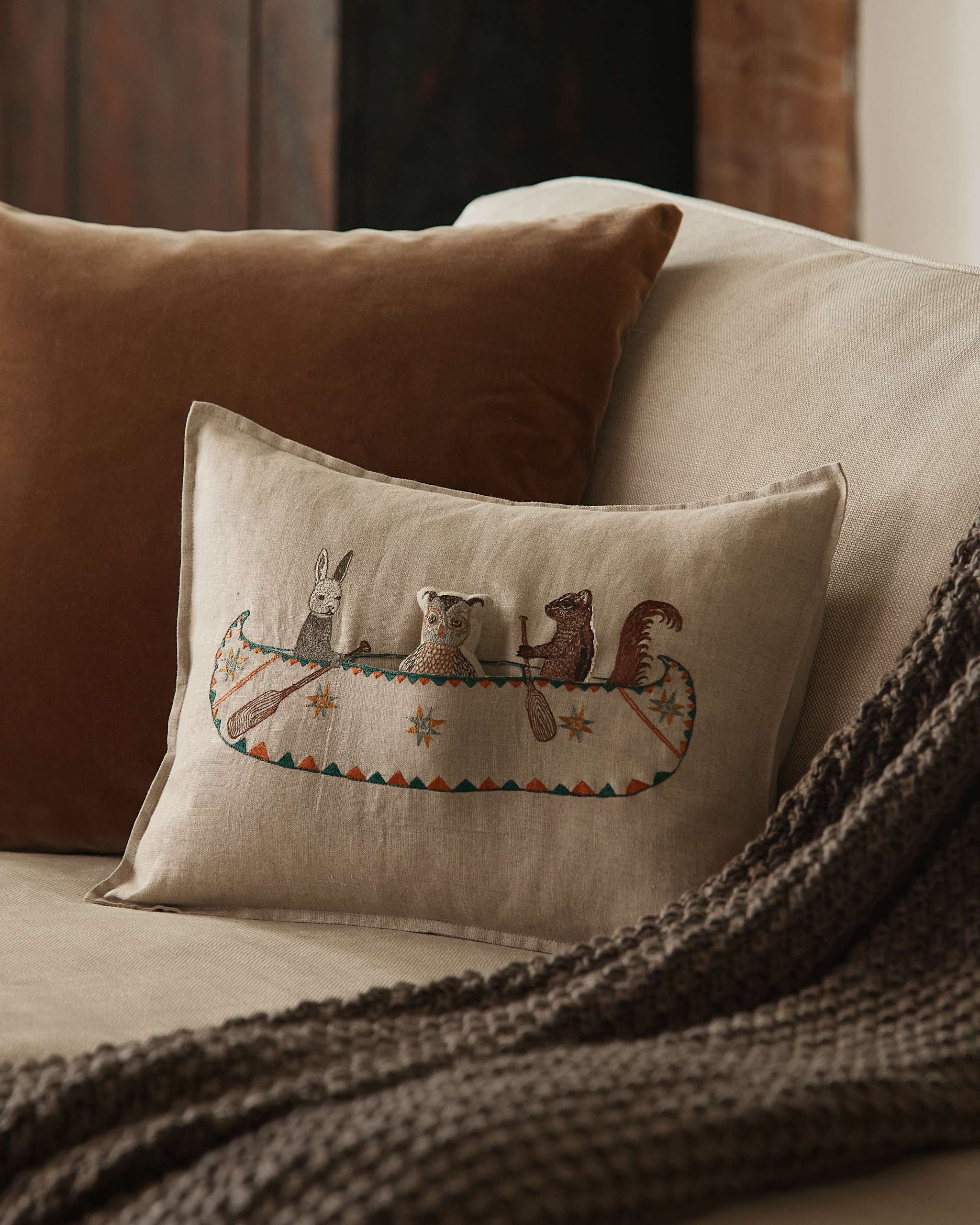 Friends Canoe Pocket Pillow | Coral & Tusk
