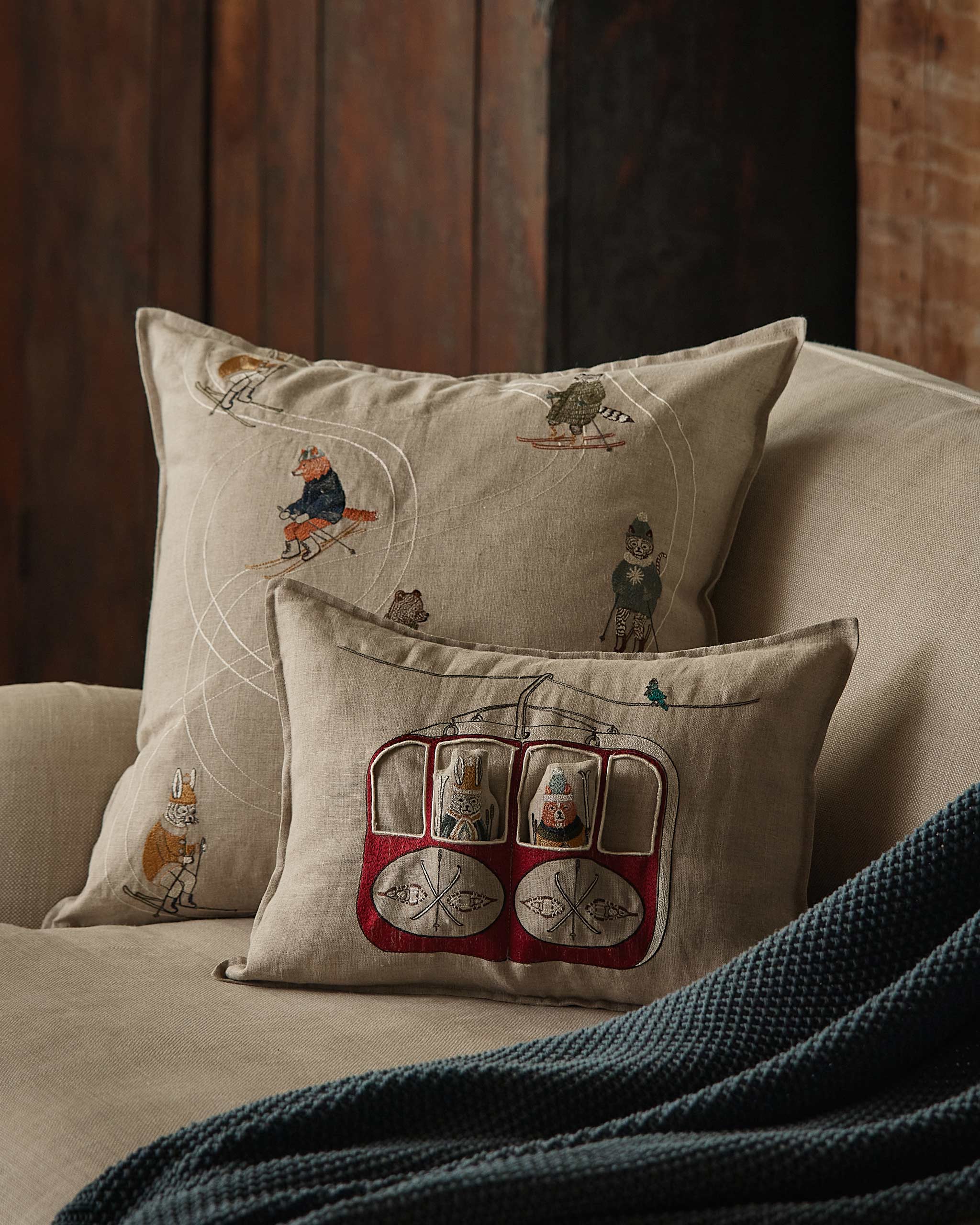 Gondola Ski Lift Pocket Pillow