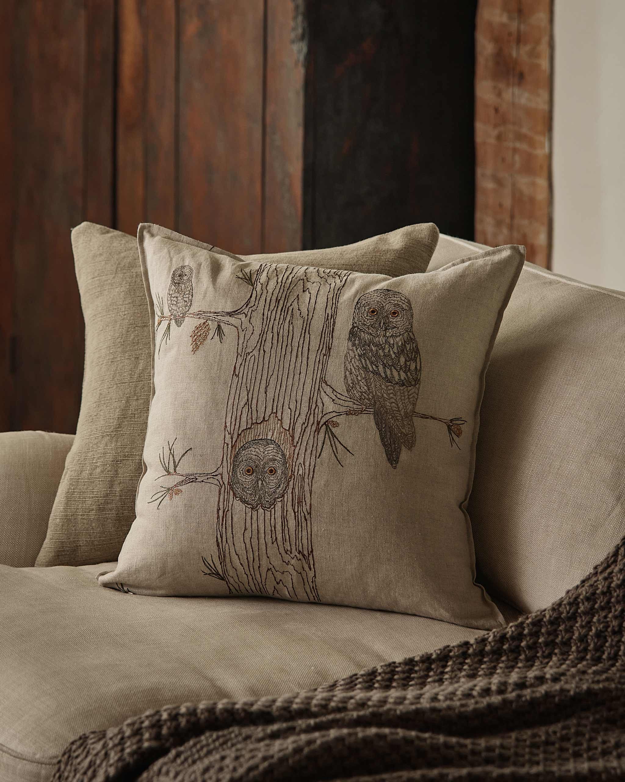 Owl Family Tree Pillow