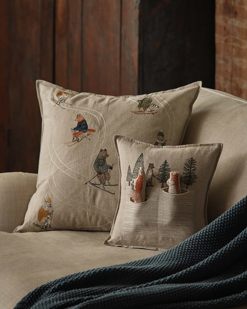 Downhill Skiers Pillow