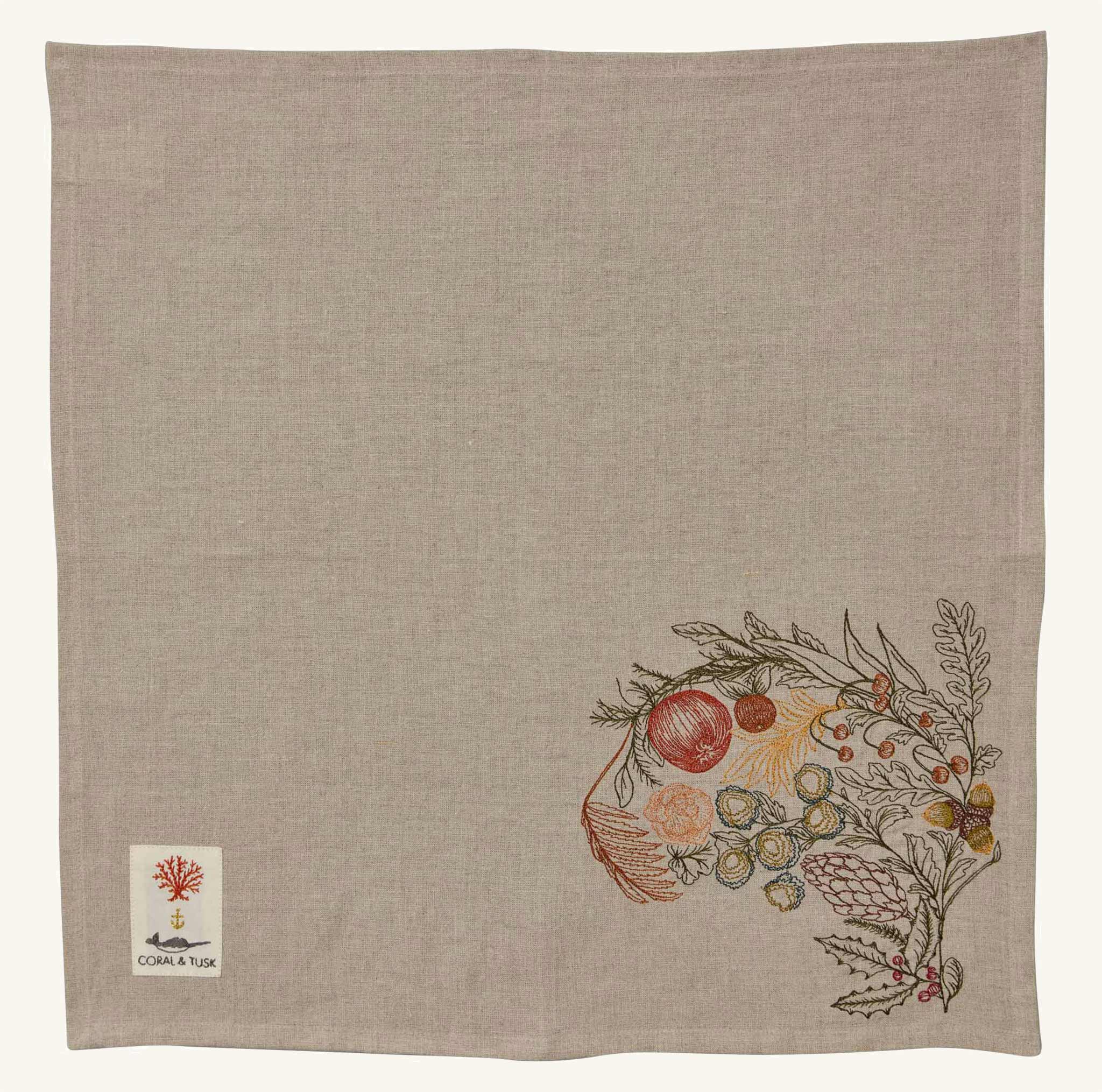 Coral & Tusk Winter Vine Dinner Napkin