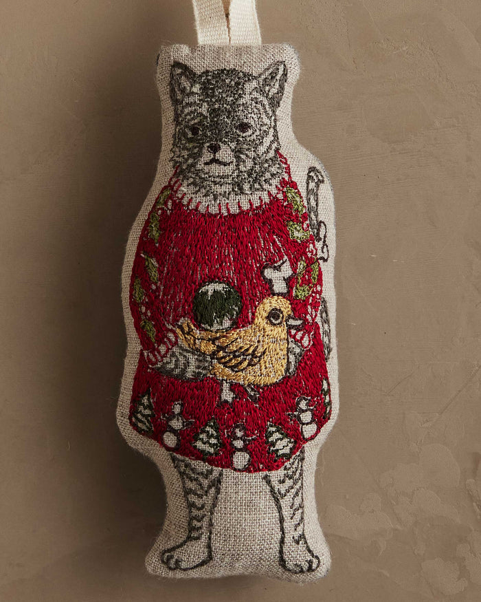 Cat with Gifts Ornament