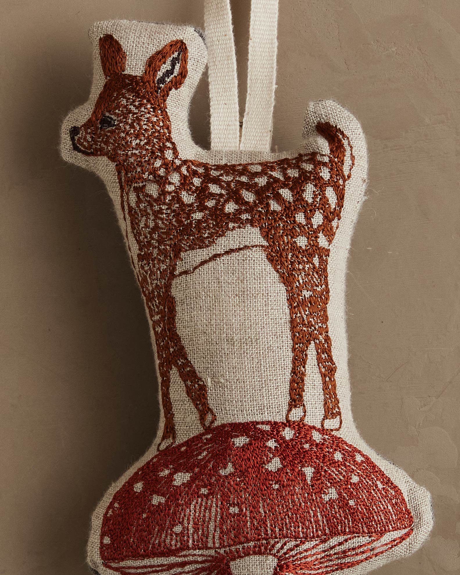 Deer with Mushroom Ornament