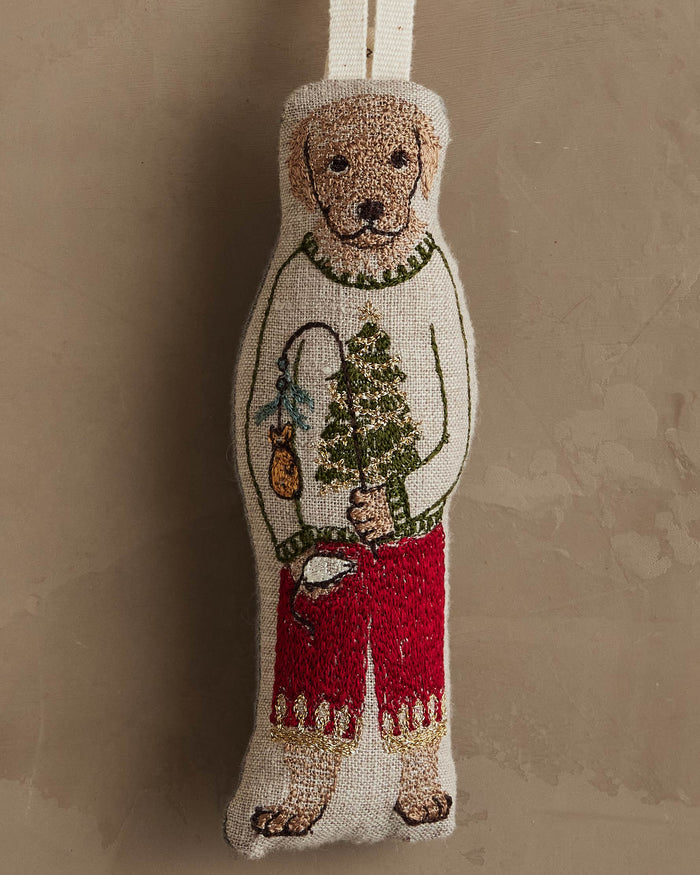 Dog with Gifts Ornament
