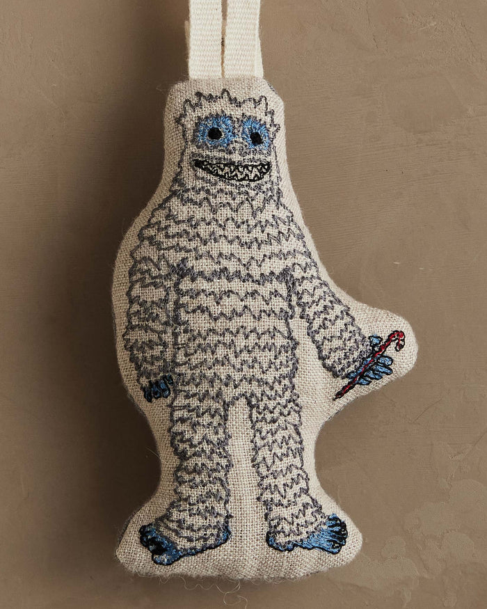 Yeti with Candy Cane Ornament