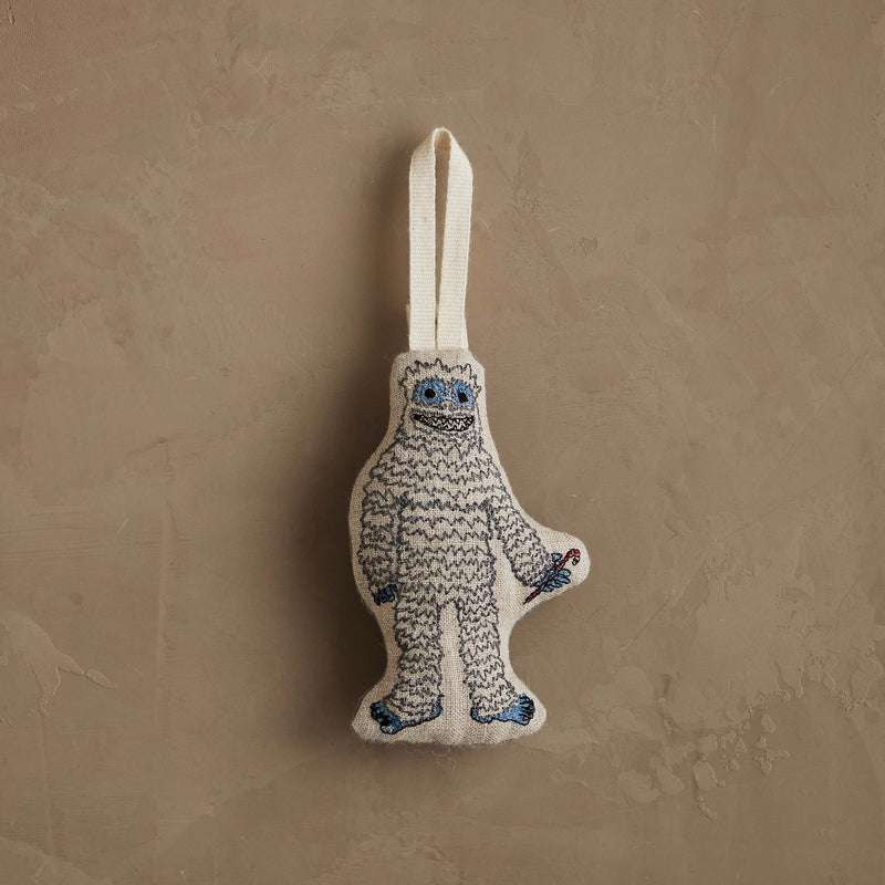 Yeti with Candy Cane Ornament