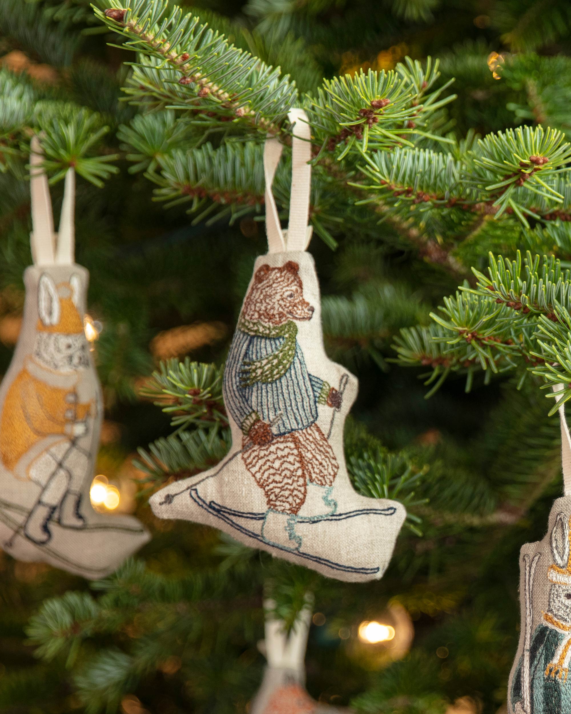 Coral & Tusk Downhill Bear Ornament - Thumbnail 4