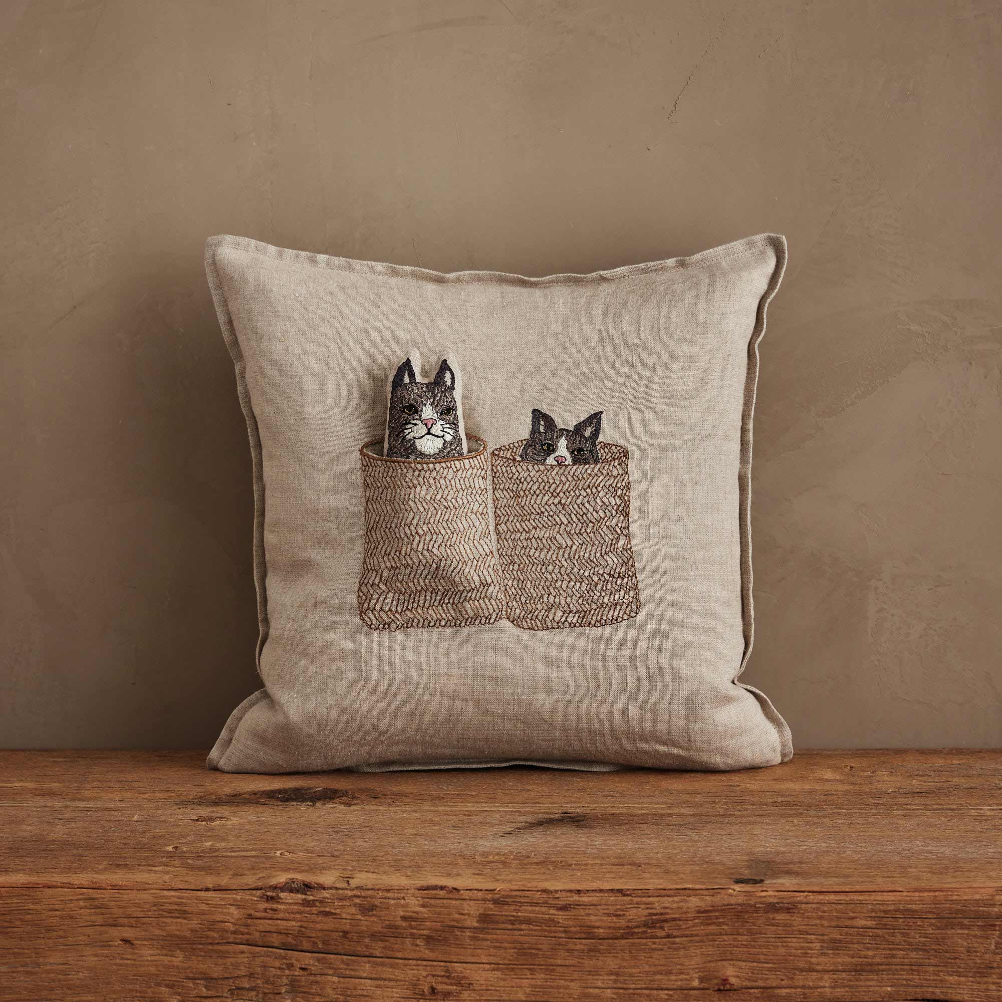 Basket Cats Pocket Pillow