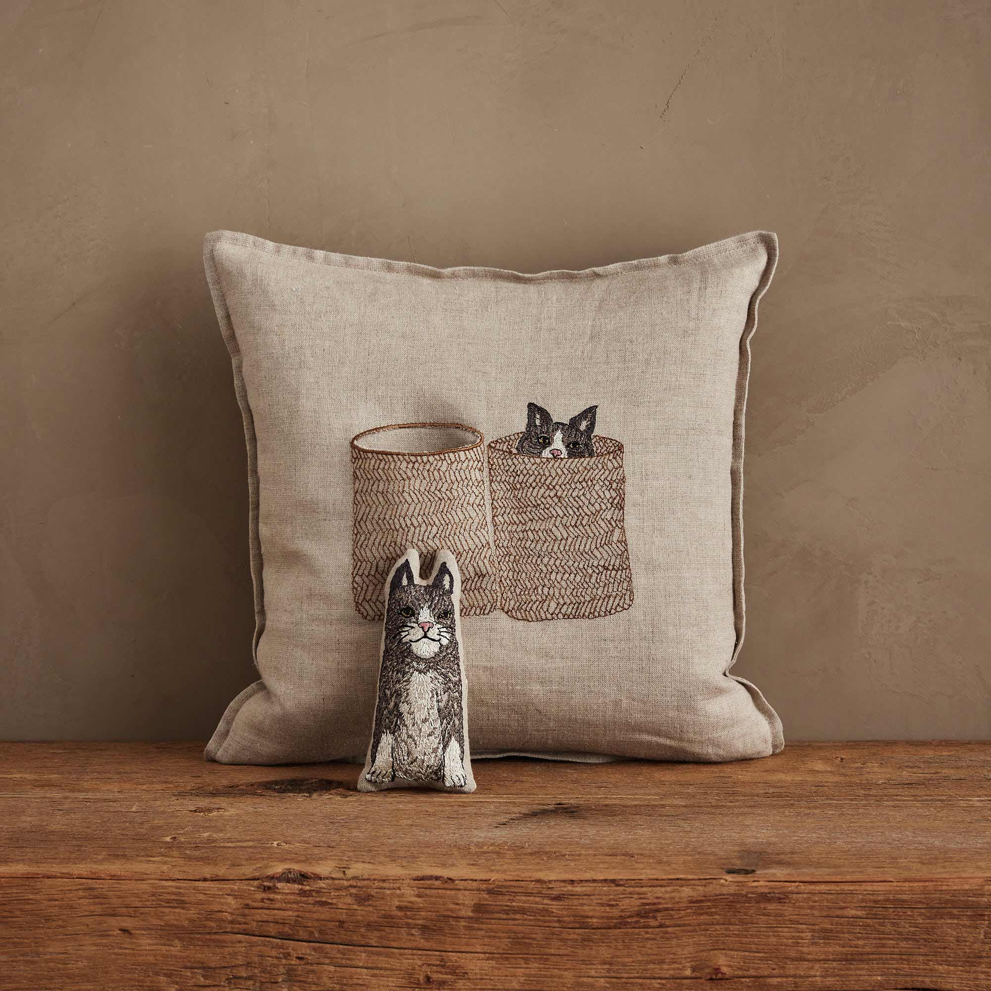 Basket Cats Pocket Pillow | Coral & Tusk